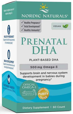 Nordic Naturals Prenatal DHA Vegan, 500mg - 60 softgels-Prenatal-pregnancy-supplements