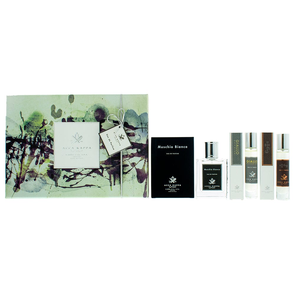 Acca Kappa Eau de Parfum Gift Set : Muschio Bianco 50ml - 1896 15ml - Giallo Elicriso 15ml - Welzo