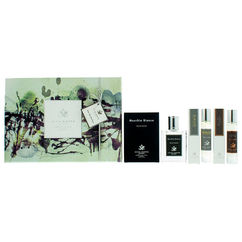Acca Kappa Eau de Parfum Gift Set : Muschio Bianco 50ml - 1896 15ml - Giallo Elicriso 15ml - Welzo