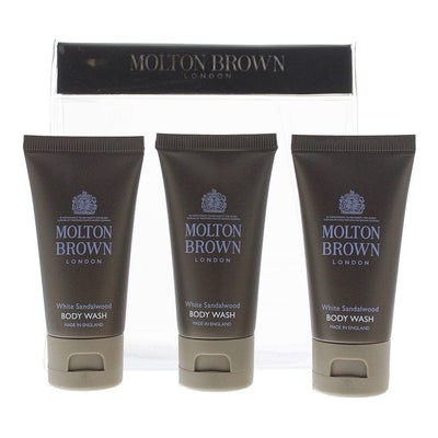 Molton Brown White Sandalwood 3 Piece Gift Set: 3 x Body Wash 30ml - Welzo