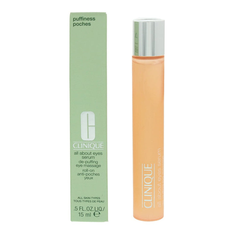 Clinique All About Eyes De-Puffing Eye Massage Roll On Eye Serum 15ml - Welzo