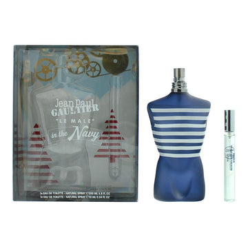 Jean Paul Gaultier Le Male In The Navy 2 Pcs Eau De Toilette 200ml+Eau De Toilette 10ml - Welzo