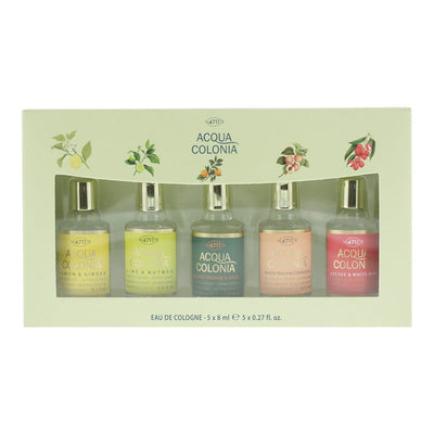 4711 Acqua Colonia 5 Piece Gift Set: Lychee & White Mint Eau de Cologne 8ml White Peach & Coriander Eau de Cologne 8ml Blood Orange & Basil Eau de C - Welzo
