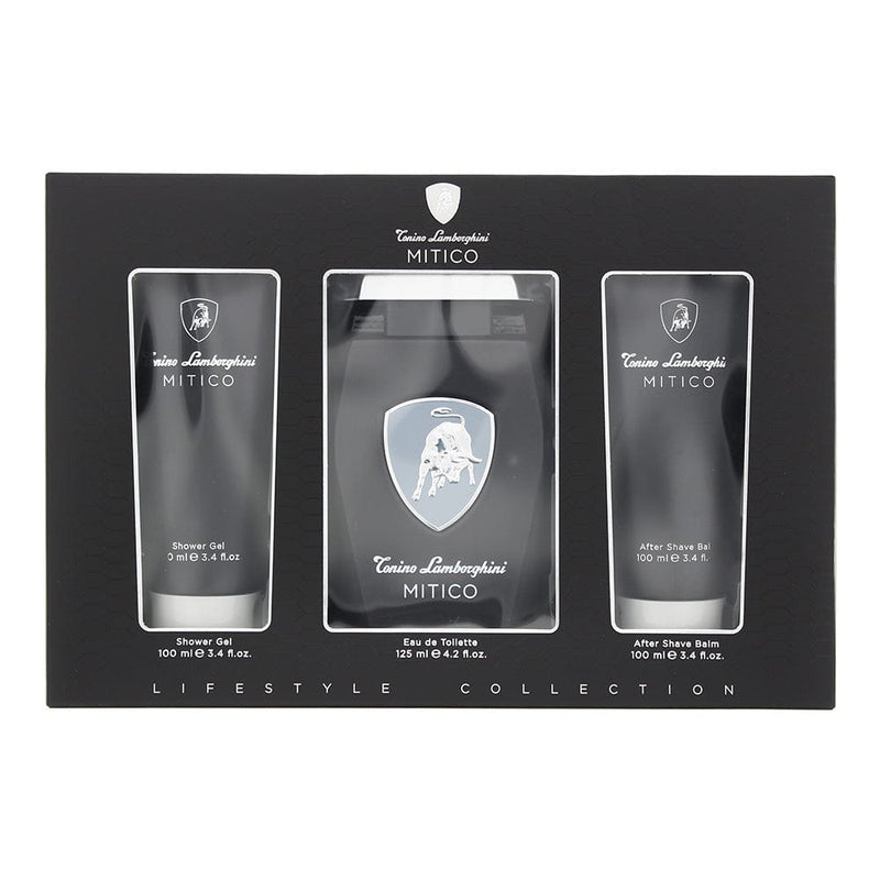 Tonino Lamborghini Mitico 3 Piece Gift Set: Eau De Toilette 125ml - Shower Gel 100ml - Aftershave Balm 100ml - Welzo