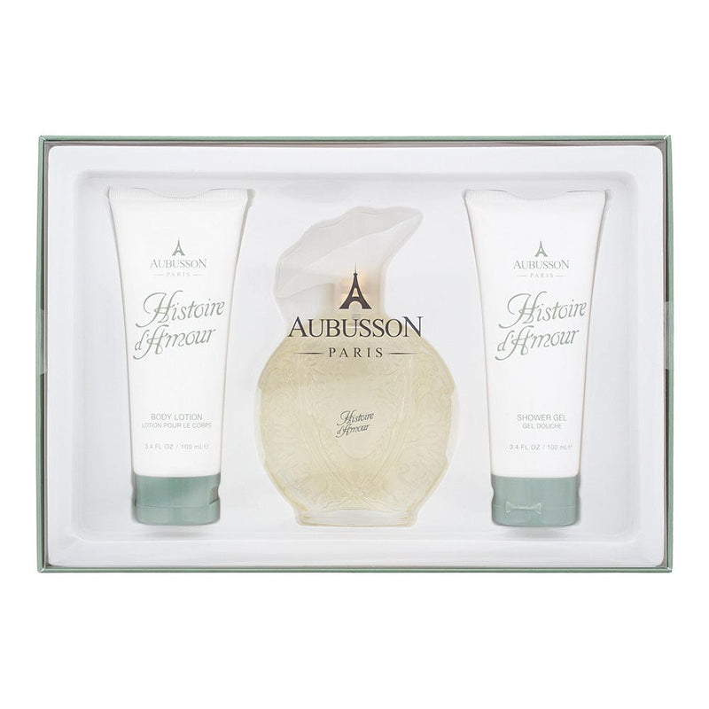 Aubusson Histoire D'amour 3 Piece Gift Set: Eau De Parfum 100ml - Body Lotion 100ml - Shower Gel 100ml - Welzo