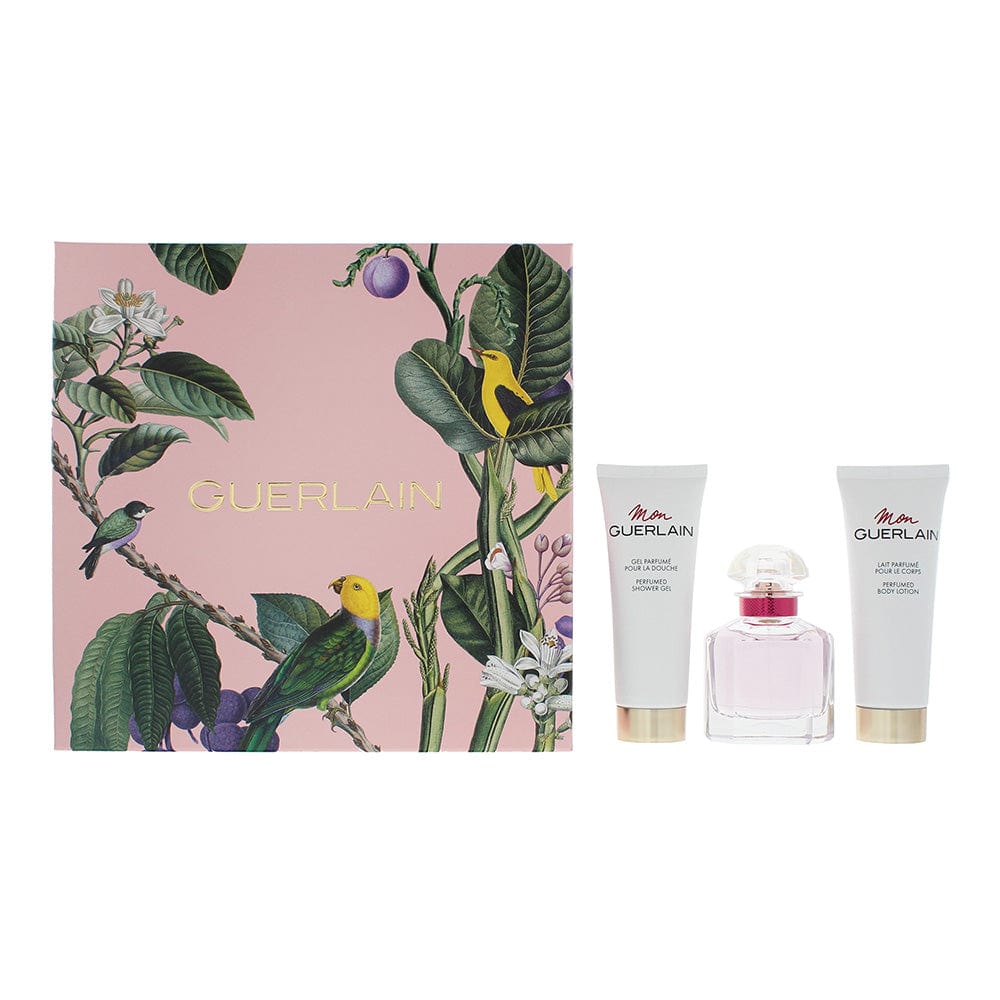 Guerlain 3 Piece Gift Set: Mon Guerlain Bloom Of Rose Eau De Toilette 50ml - Mon Guerlain Body Cream 75ml - Mon Guerlain Shower Gel 75ml - Welzo