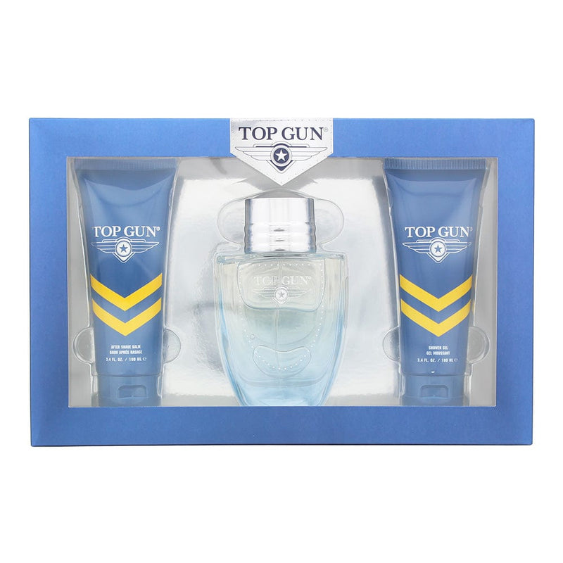 Top Gun Rivet 3 Piece Gift Set: Eau De Toilette 100ml - Hair & Body Wash 100ml - Aftershave Balm 100ml - Welzo