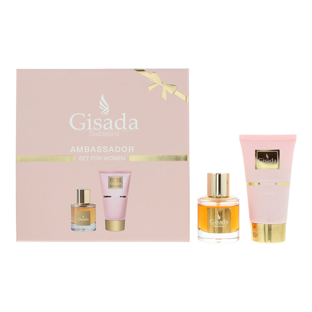 Gisada Ambassador Women 2 Piece Gift Set: Eau De Parfum 50ml - Shower Gel 100ml - Welzo