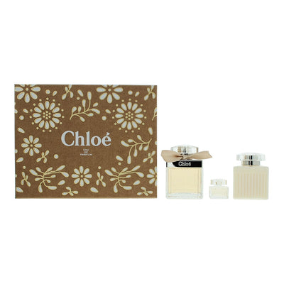 Chloé 3 Piece Gift Set: Eau De Parfum 75ml - Body Lotion 100ml - Eau De Parfum 5ml - Welzo