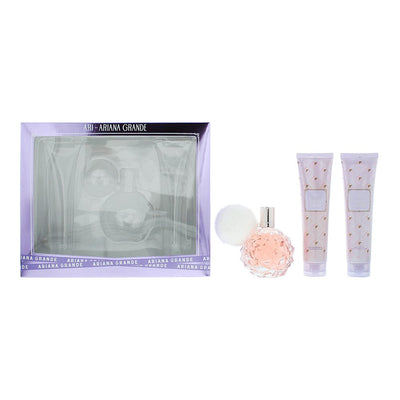 Ariana Grande Ari 3 Piece Gift Set: Eau De Parfum 100ml - Body Lotion 100ml - Bath And Shower Gel 100ml - Welzo