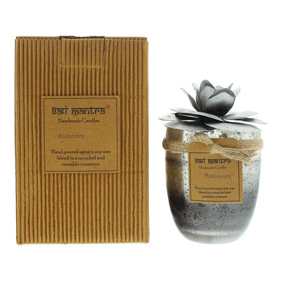 Bali Mantra Camellia Glass Silver Redcurrant Candle 500g - Welzo
