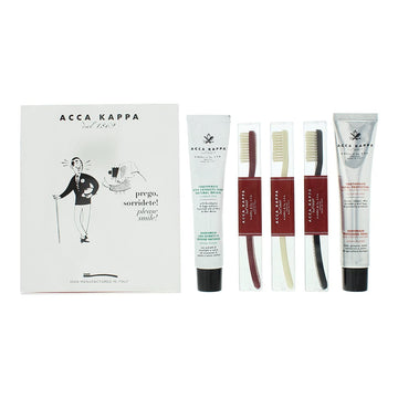 Acca Kappa 5 Piece Gift Set: Toothpaste 2 x 100ml - Toothbrush x 3 - Welzo