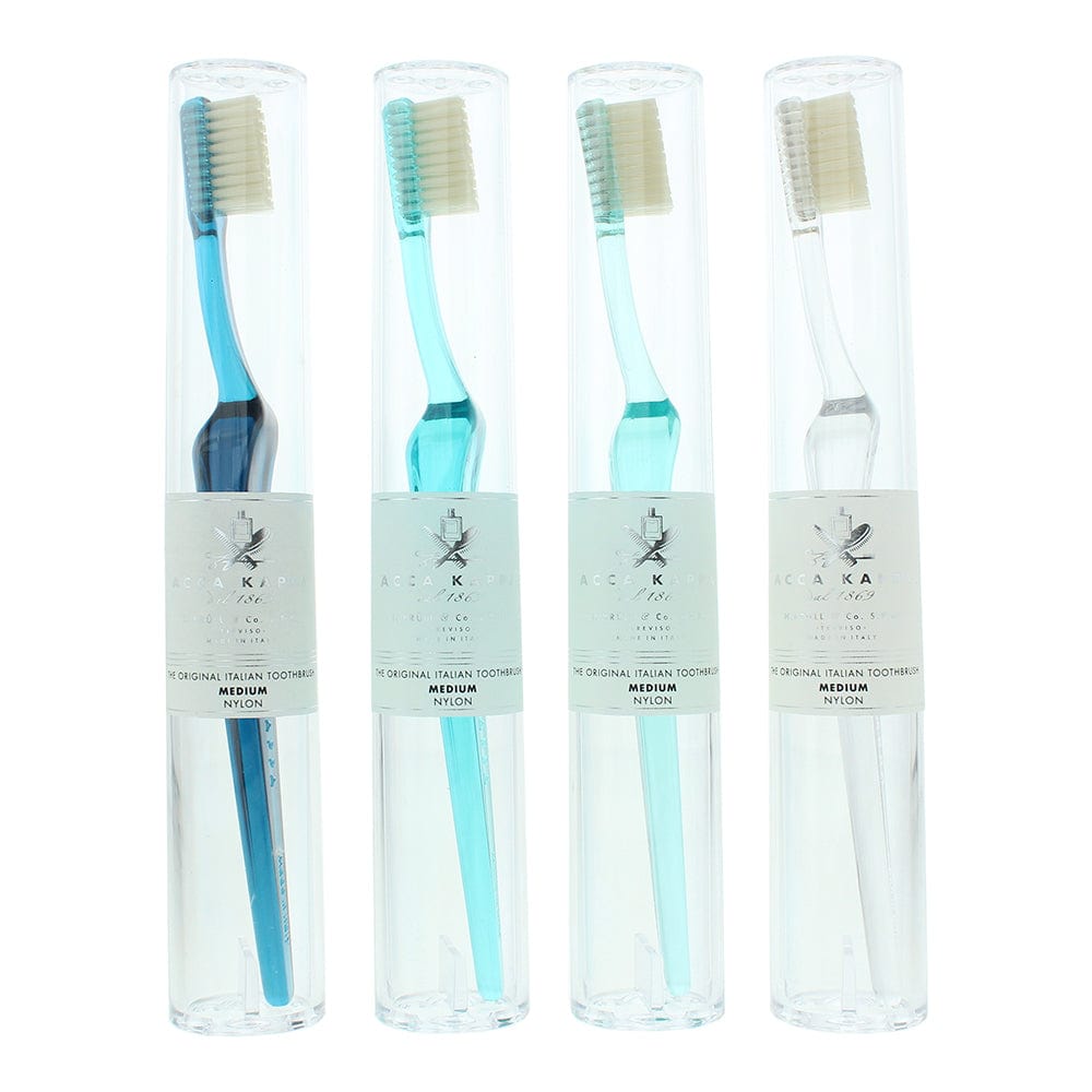 Acca Kappa Lympio Turquoise Nylon Medium Toothbrush - Welzo