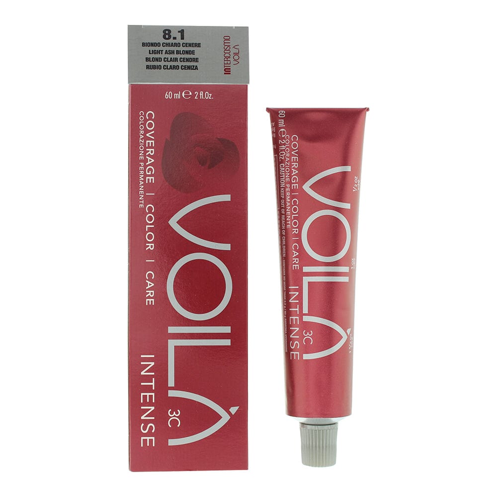 Intercosmo Voilà 3C Intense 8.1 Light Ash Blonde Hair Colour 60ml - Welzo