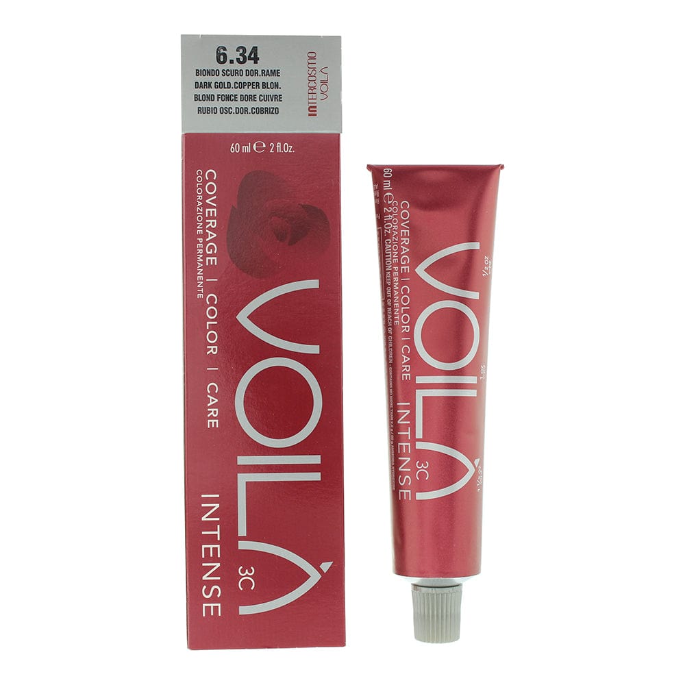 Intercosmo Voilà 3C Intense 6.34 Dark Golden Copper Blonde Hair Colour 60ml - Welzo