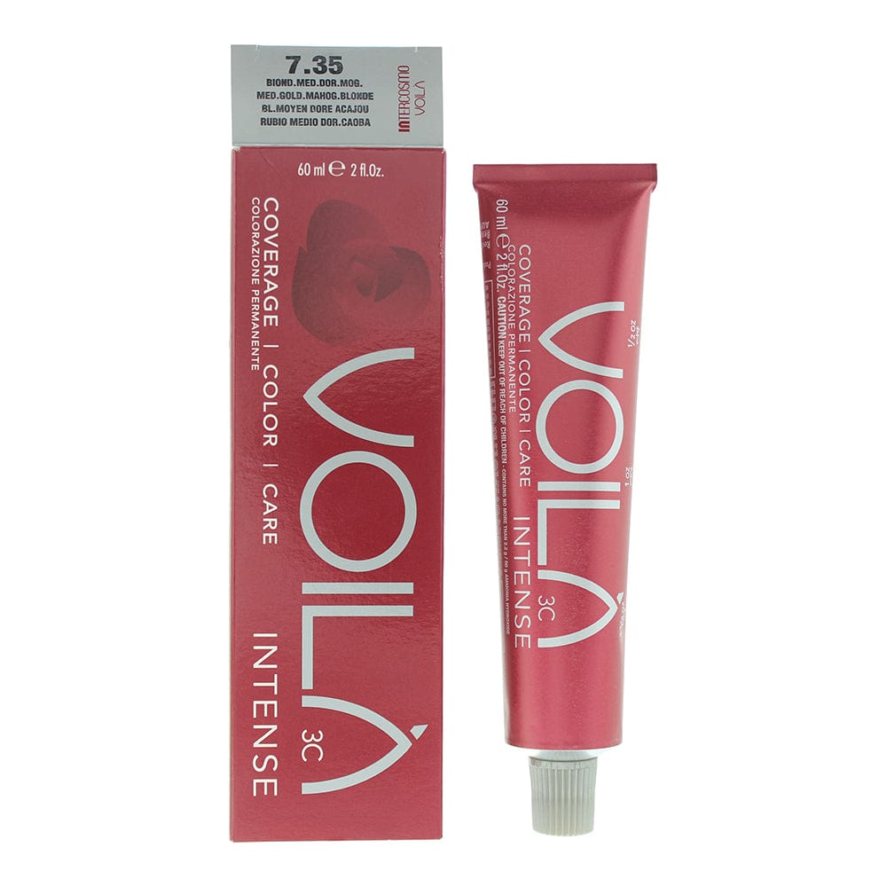 Intercosmo Voilà 3C Intense 7.35 Medium Golden Mahogany Blonde Hair Colour 60ml - Welzo
