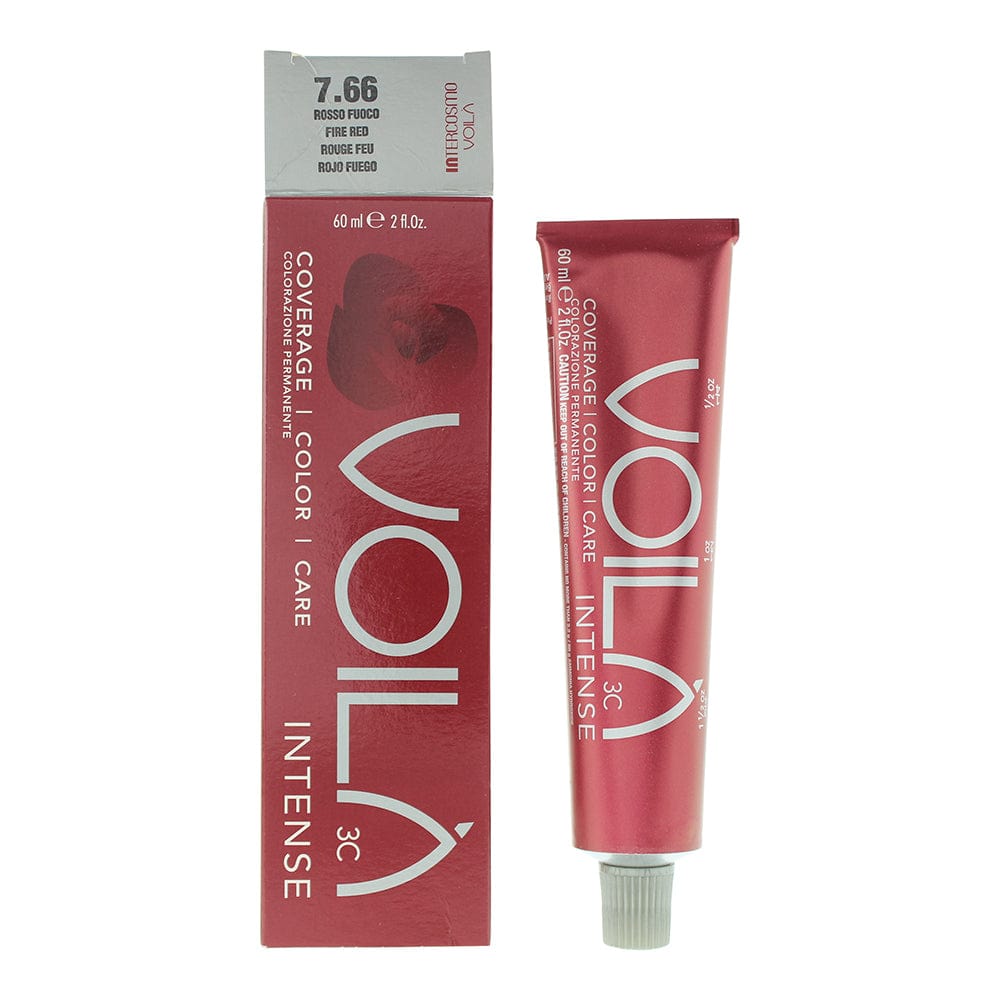 Intercosmo Voilà 3C Intense 7.66 Fire Red Hair Colour 60ml - Welzo