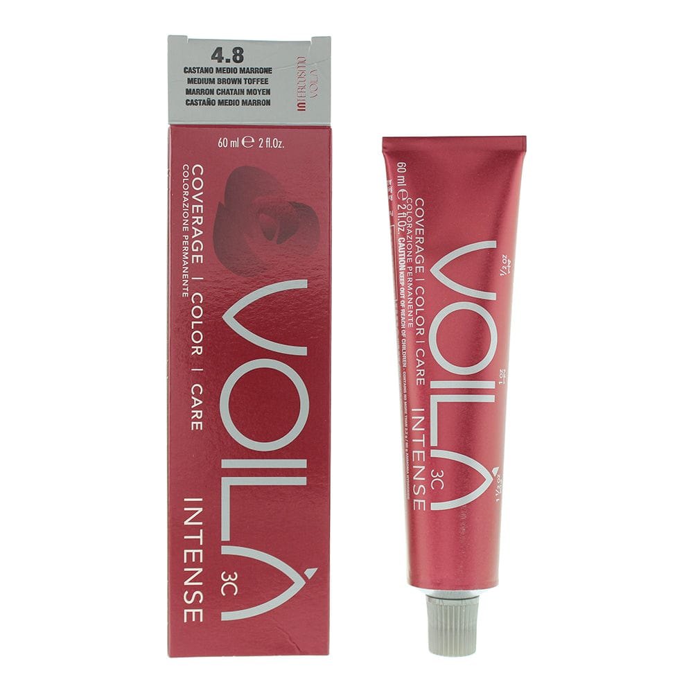 Intercosmo Voilà 3C Intense 4.8 Medium Brown Toffee Hair Colour 60ml - Welzo
