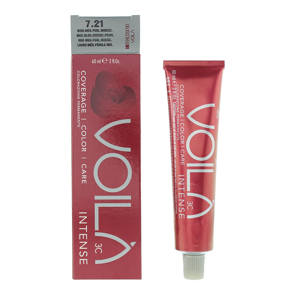 Intercosmo Voilà 3C Intense 7.21 Medium Blonde Iridescent Pearl Hair Colour 60ml - Welzo