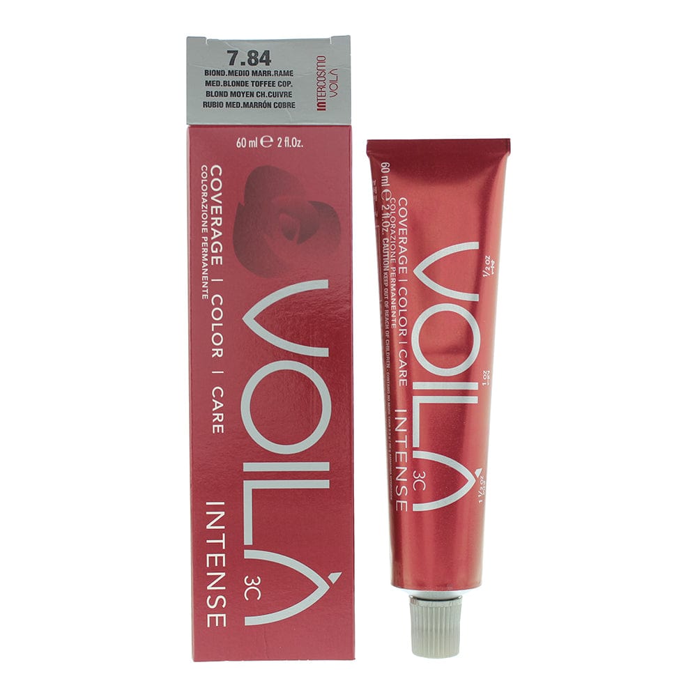 Intercosmo Voilà 3C Intense 7.84 Medium Blonde Toffee Copper Hair Colour 60ml - Welzo