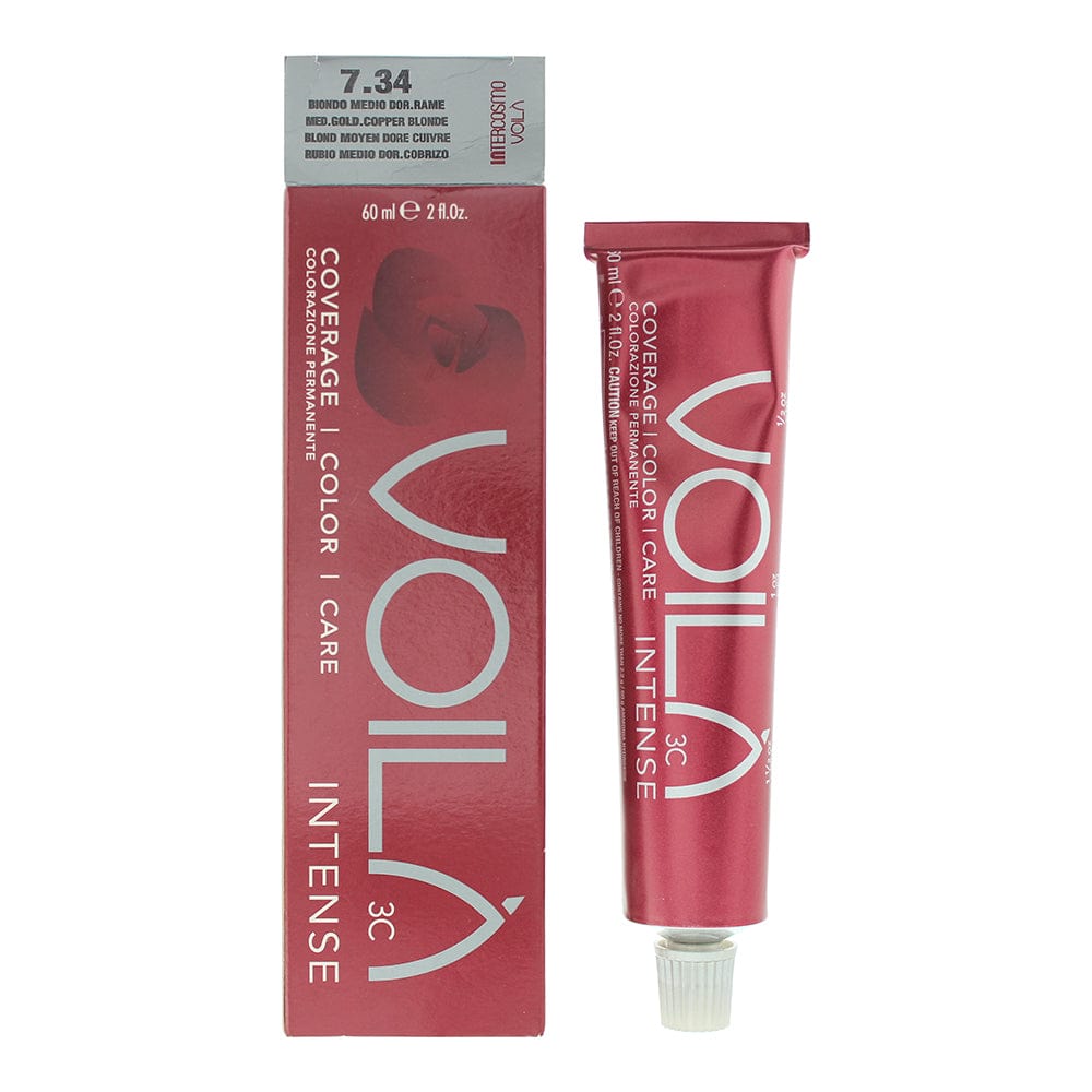 Intercosmo Voilà 3C Intense 7.34 Medium Golden Copper Blonde Hair Colour 60ml - Welzo
