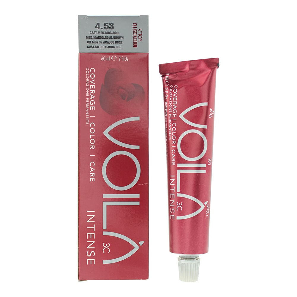 Intercosmo Voilà 3C Intense 4.53 Medium Mahogany Golden Brown Hair Colour 60ml - Welzo