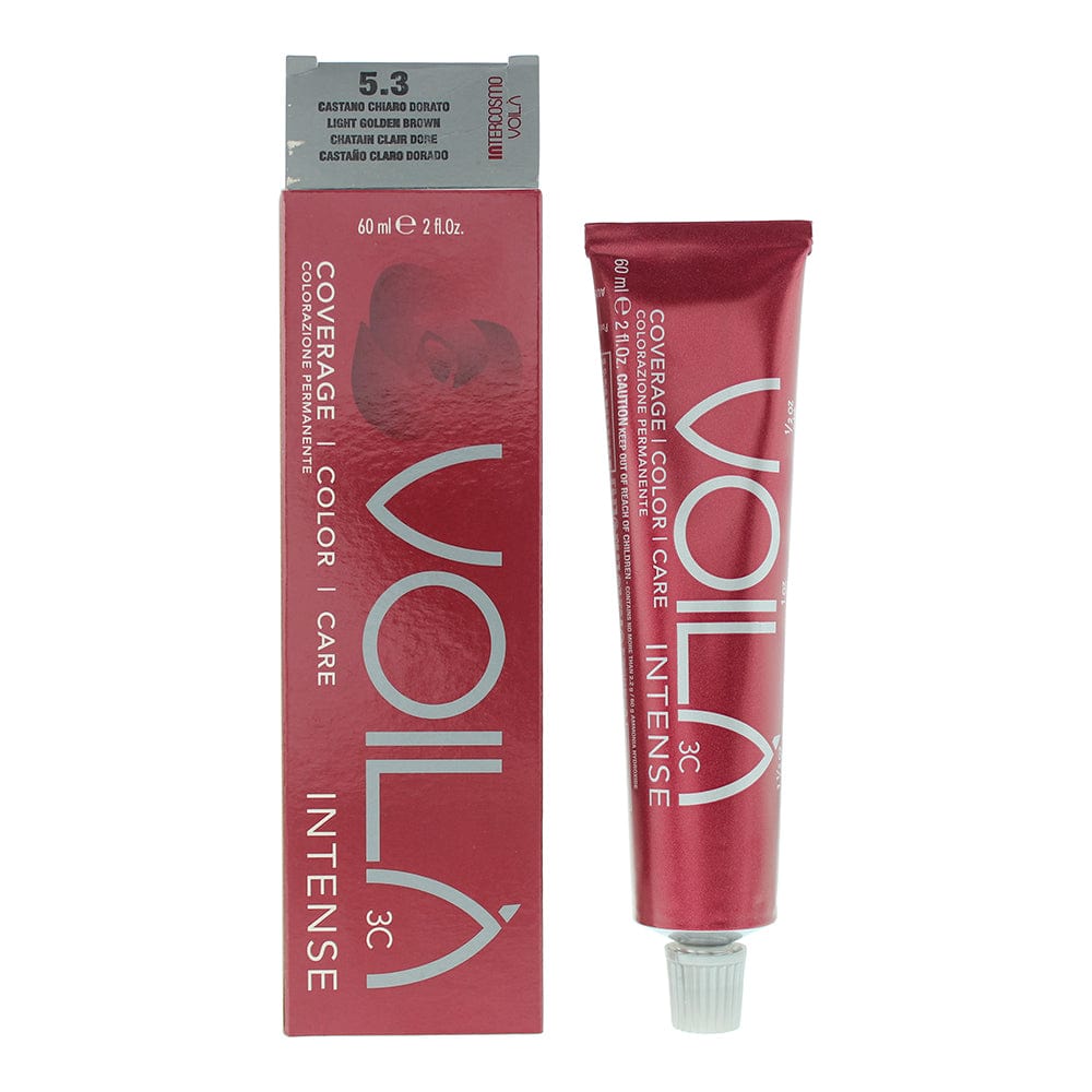 Intercosmo Voilà 3C Intense 5.3 Light Golden Brown Hair Colour 60ml - Welzo