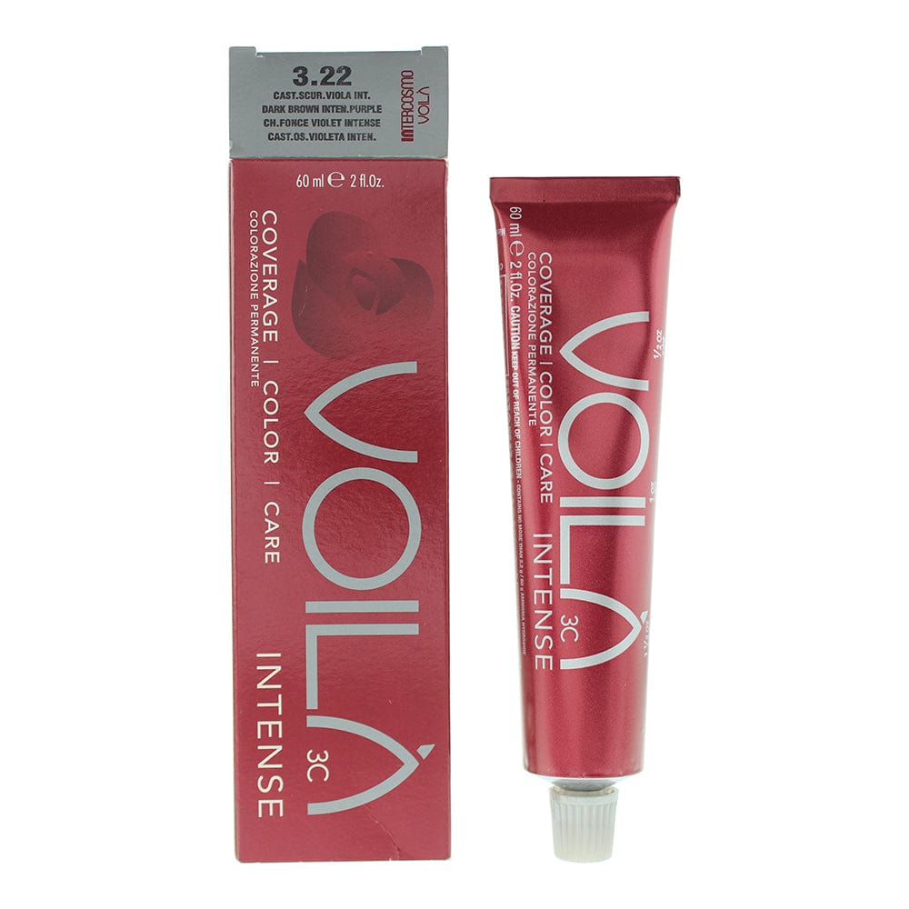 Intercosmo Voilà 3C Intense 3.22 Dark Brown Intense Purple Hair Colour 60ml - Welzo