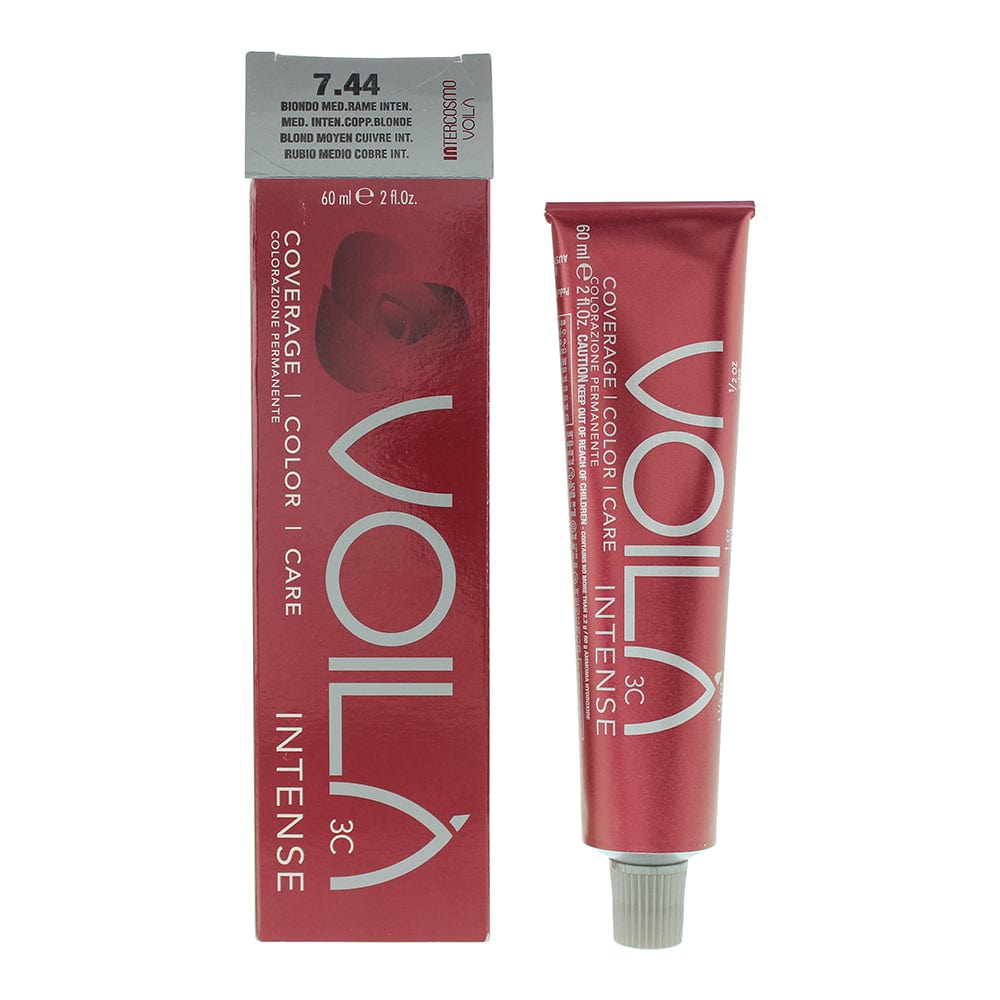 Intercosmo Voilà 3C Intense 7.44 Medium Intense Copper Blonde Hair Colour 60ml - Welzo