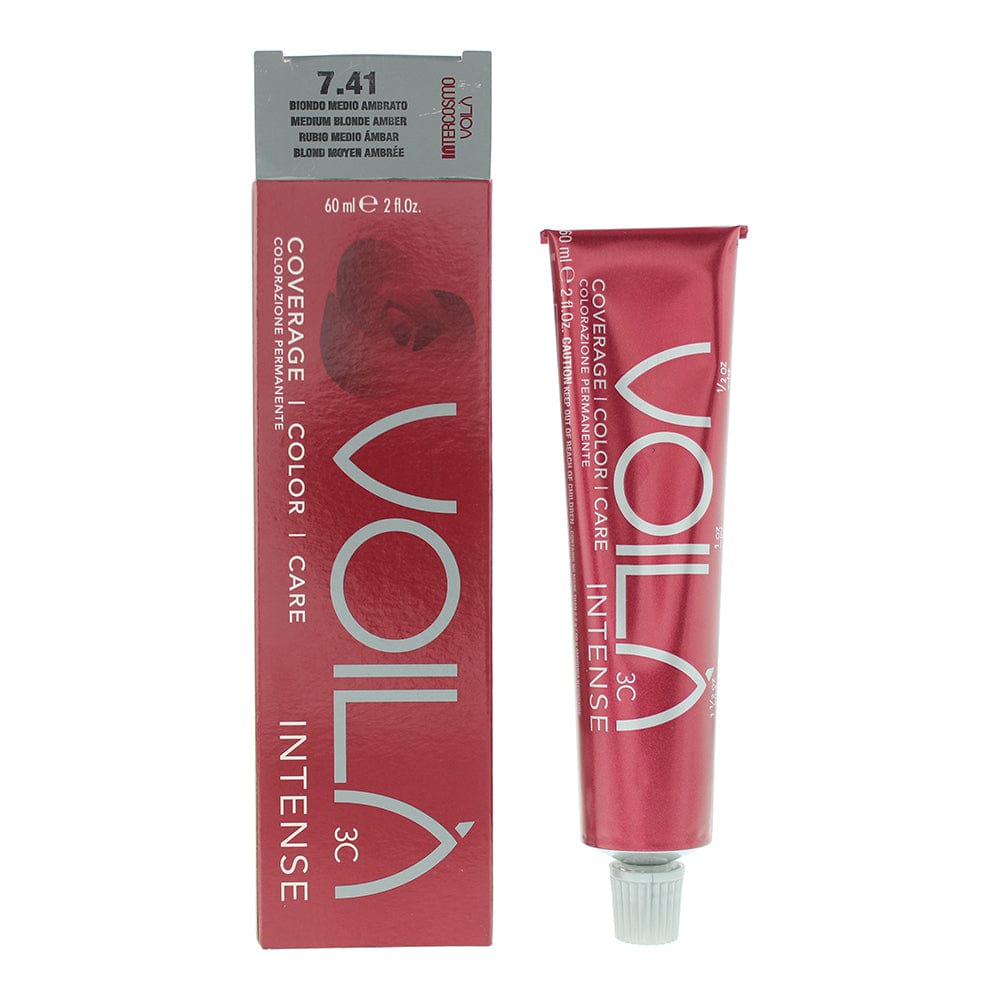 Intercosmo Voilà 3C Intense 7.41 Medium Blonde Amber Hair Colour 60ml - Welzo