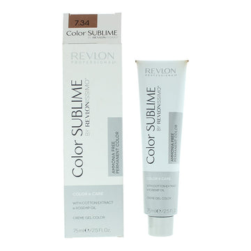 Revlon Color Sublime 7.34 Medium Gold Copper Blonde Hair Colour 75ml - Welzo
