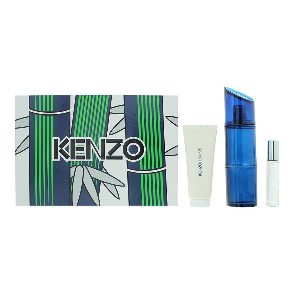 Kenzo Homme Intense 3 Piece Gift Set: Eau de Toilette 110ml - Eau de Parfum 10ml - Shower Gel 75ml - Welzo