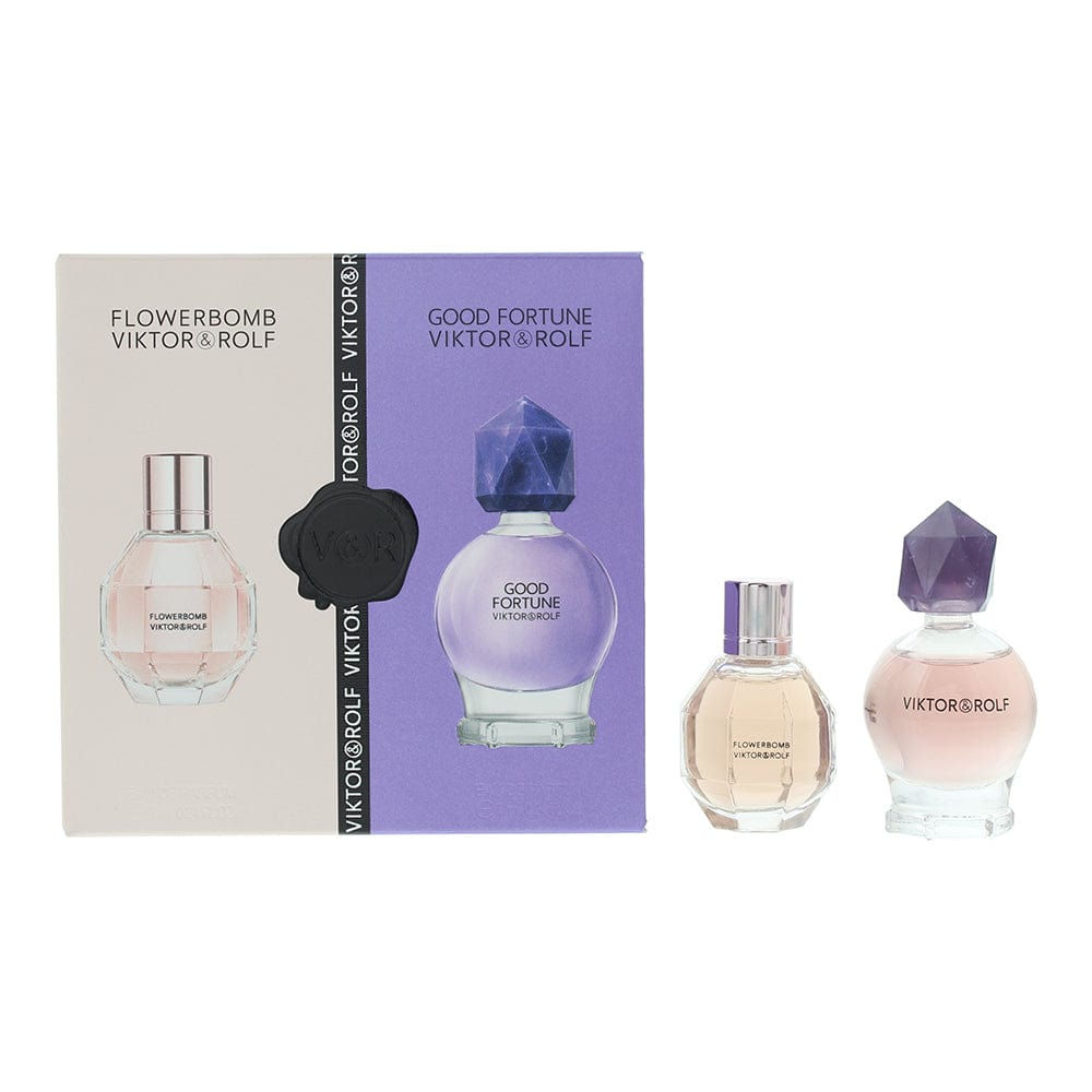 Viktor & Rolf Flowerbomb 2 Piece Gift Set: Eau De Parfum Flowerbomb 7ml - Eau De Parfum Good Fortune 7ml - Welzo