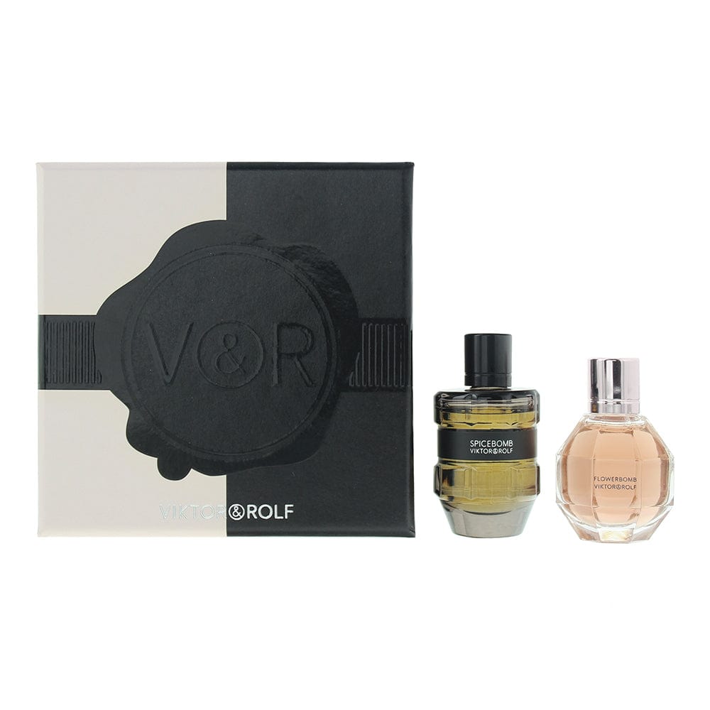 Viktor & Rolf Flowerbomb 2 Piece Gift Set: Flowerbomb Eau de Parfum 7ml - Spicebomb Eau de Toilette 7ml - Welzo