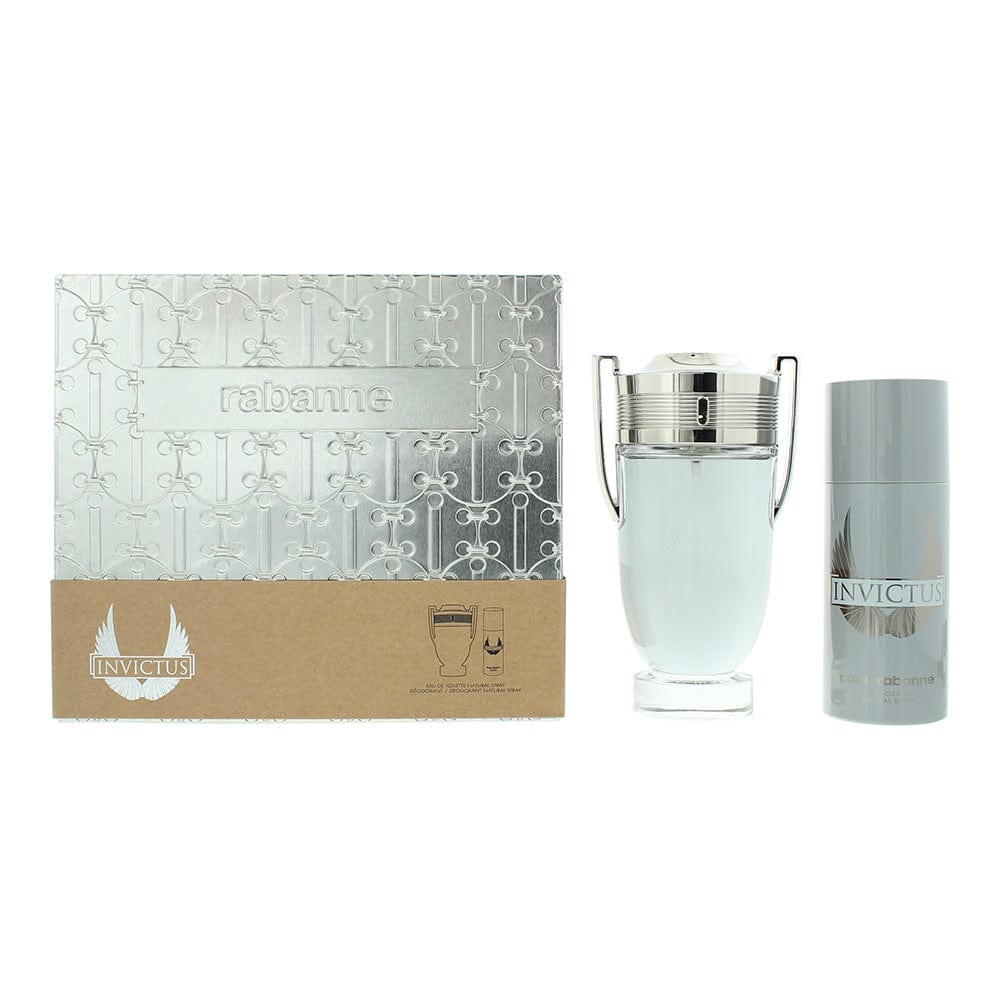 Paco Rabanne Invictus 2 Piece Gift Set: Eau de Toilette 200ml - Deodorant Spray 150ml - Welzo