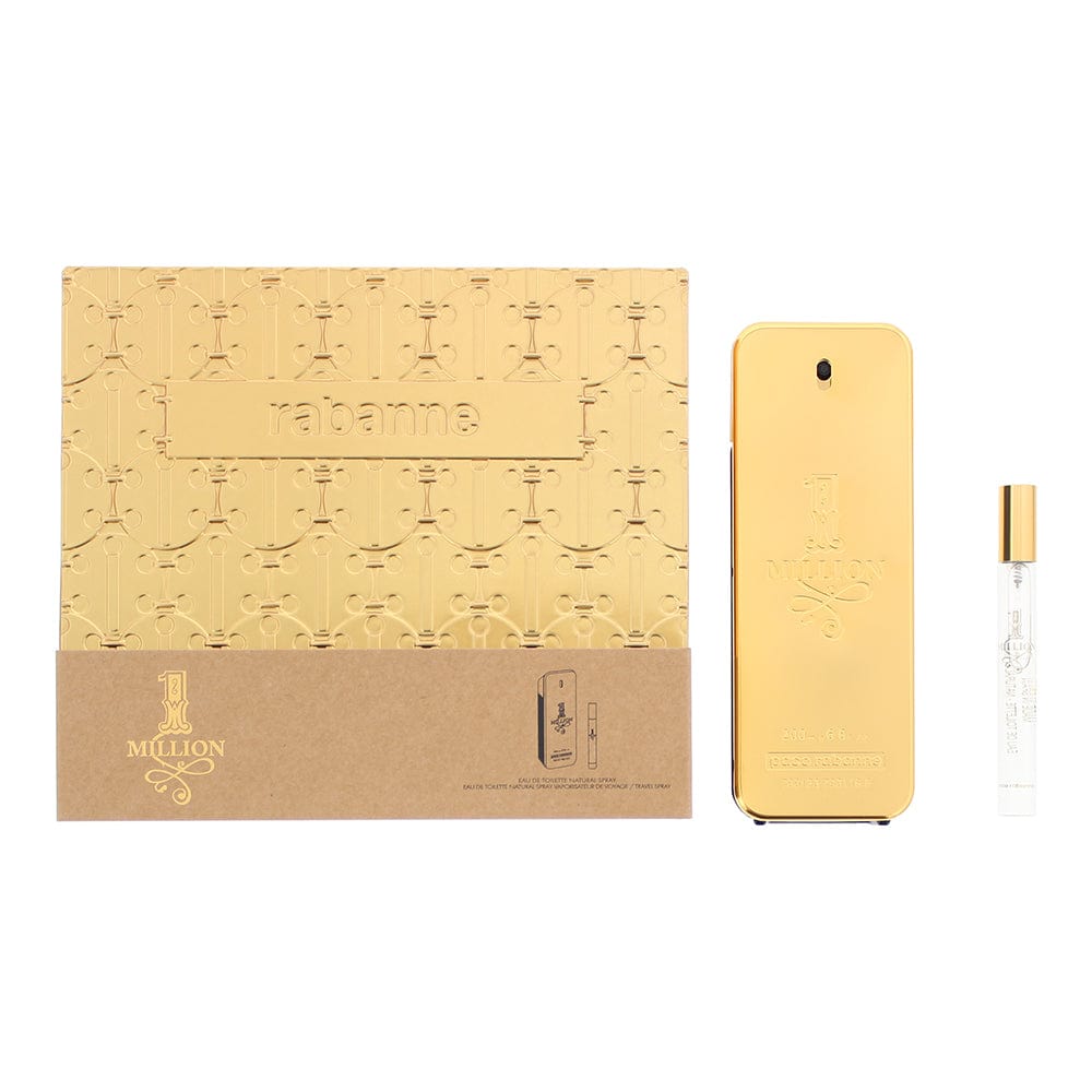 Paco Rabanne 1 Million 2 Piece Gift Set: Eau de Toilette 200ml - Eau de Toilette 10ml - Welzo
