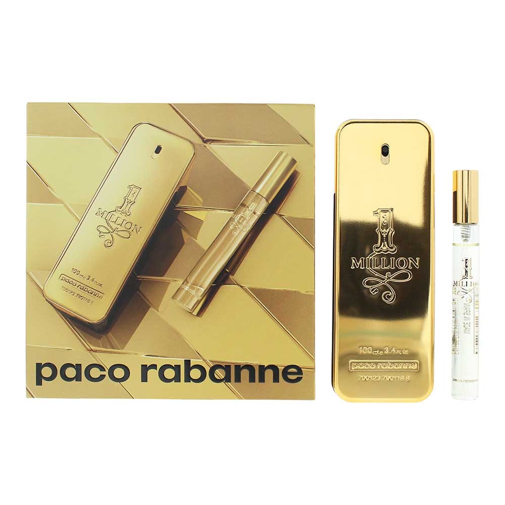 Paco Rabanne 1 Million 2 Piece Gift Set: Eau de Toilette 100ml - Eau de Toilette 10ml - Welzo