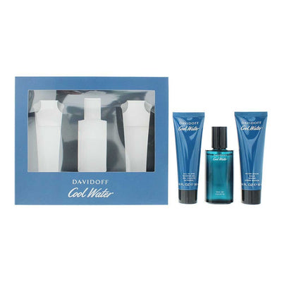 Davidoff Cool Water 3 Piece Gift Set: Eau de Toilette 40ml - Shower Gel 50ml - Aftershave Balm 50ml - Welzo