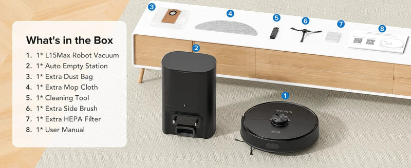 Nexa Vacuum Robot Vacuum & Mop, Smart Mapping, Auto-Charging, Alexa/Google Control