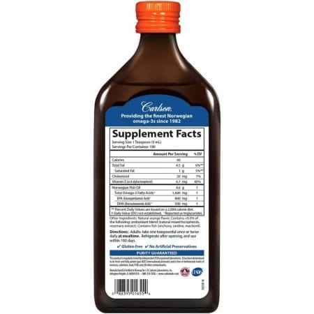 Carlson Labs най -доброто рибено масло 1 600 mg