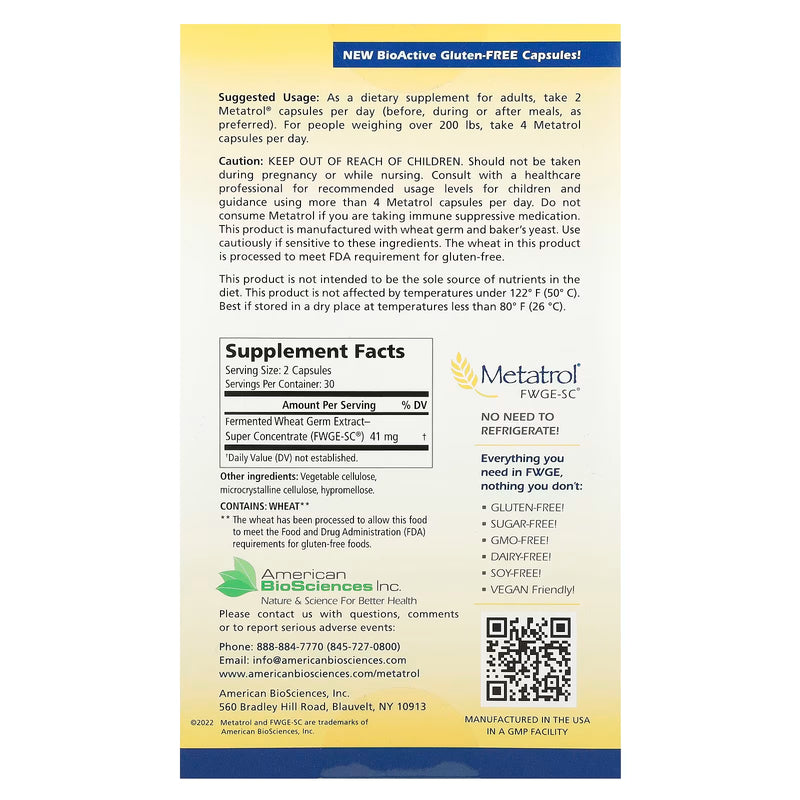 Metatrol Pro, 60 Vegcaps (wcześniej Aveultra) - American Biosciences