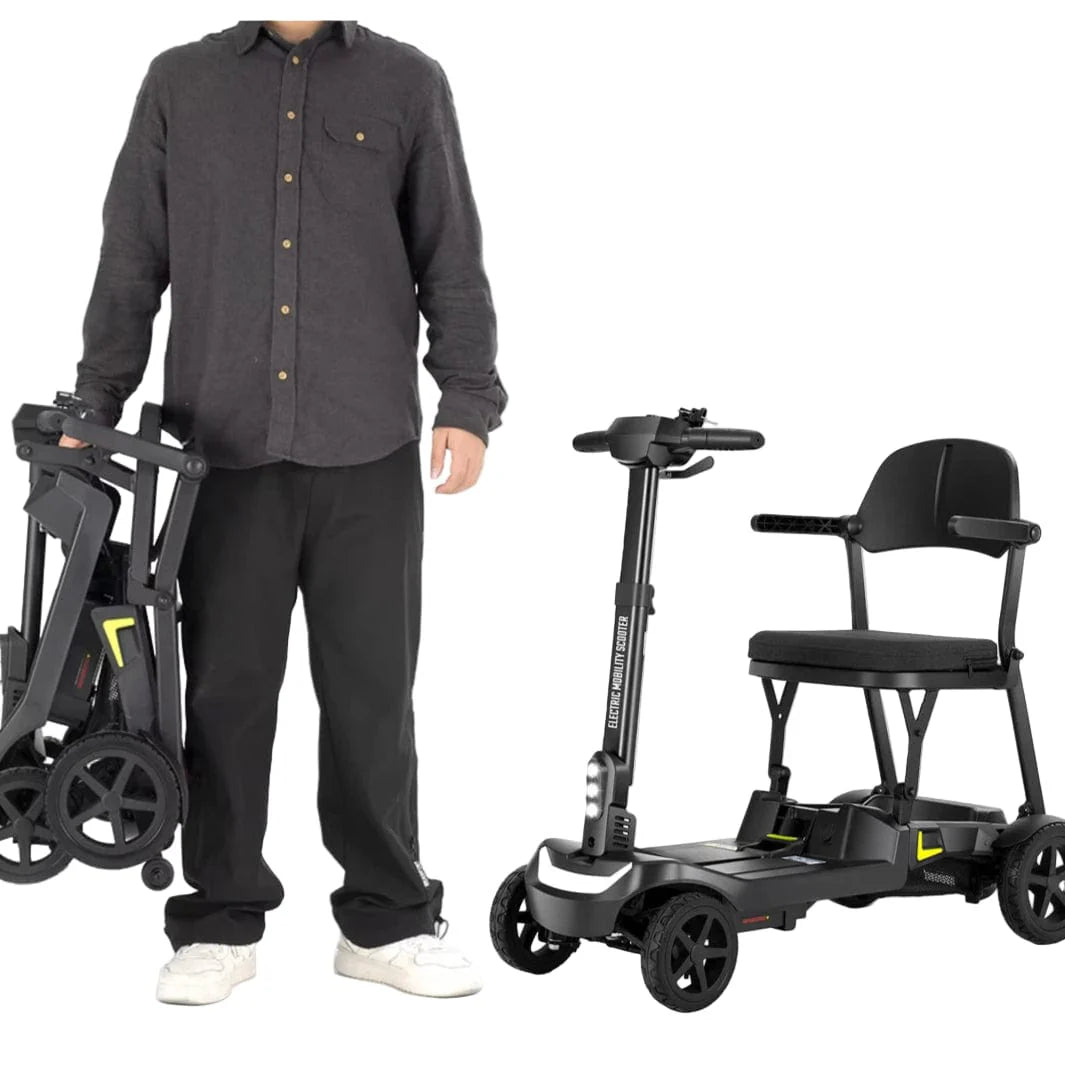 Welzo Red FreeFold X Lightweight 16KG Foldable Mobility Scooter – Portable Electric Scooter, Lithium Battery, 30km Range