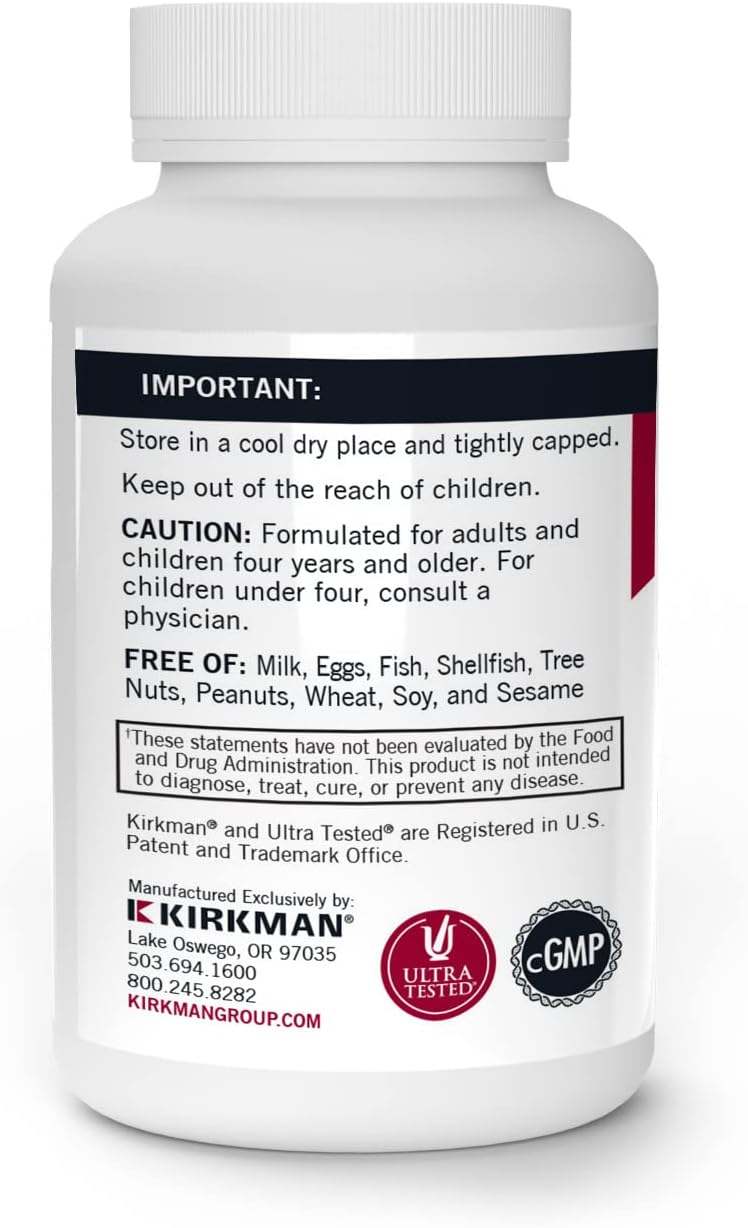 Witamina C 250 mg, hipoalergiczne, 250 kapsułek - Kirkman Laboratories