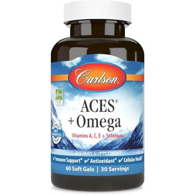 Carlson Labs ACES + Omega (Vit A, C, E + Selenium) 60 Softgels