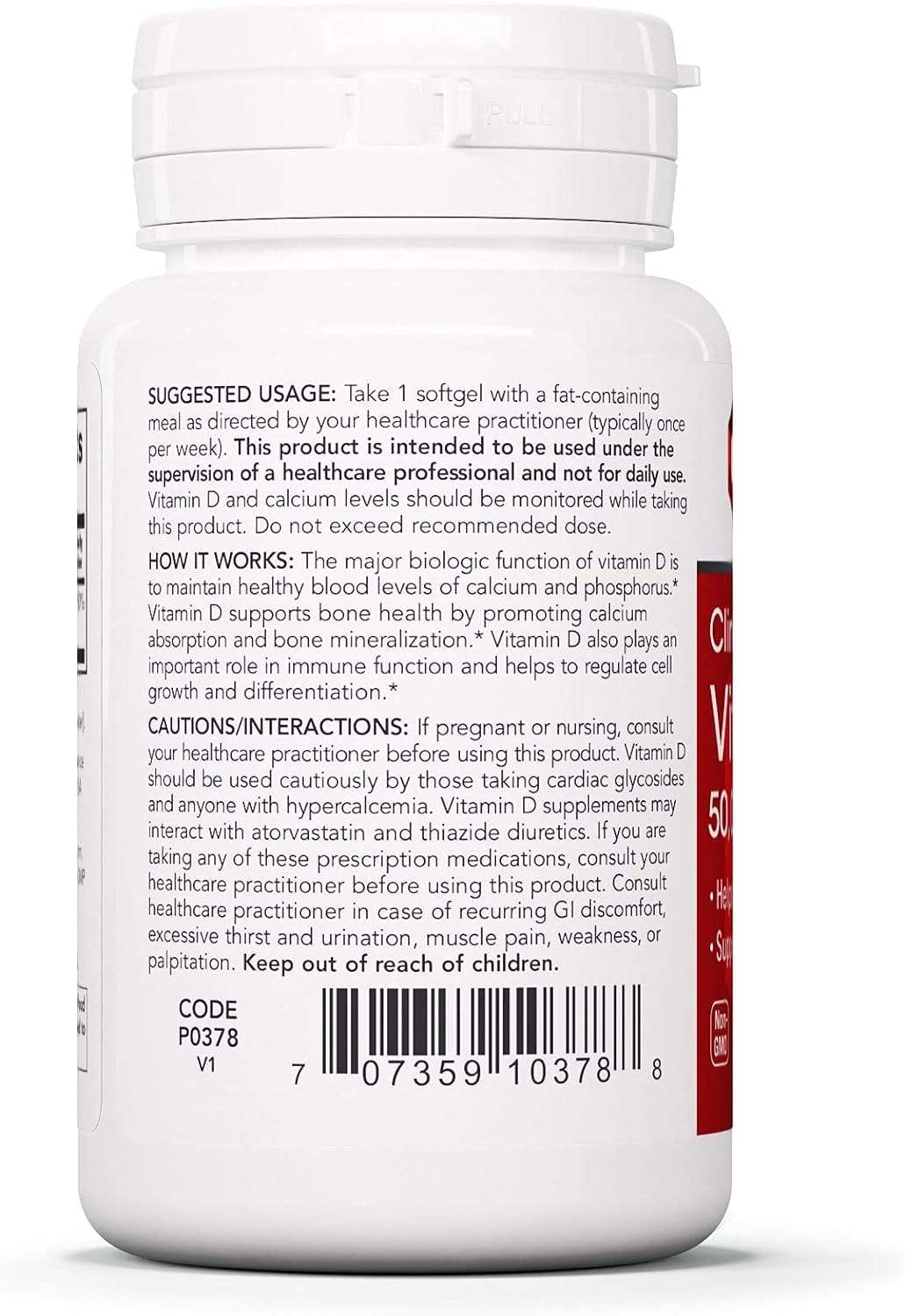 Vitamin D3 50,000 IU - 50 softgels - Protocol For Life Balance
