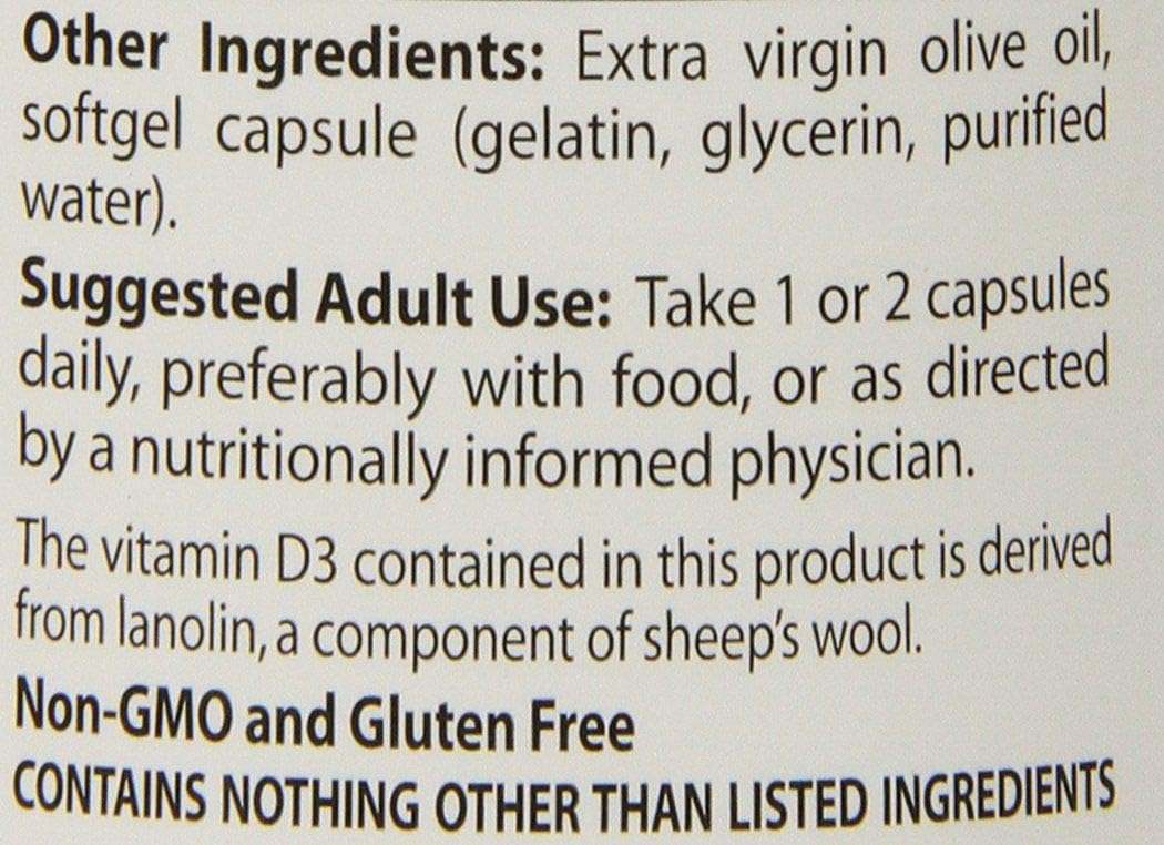 Witamina D3 125MCG (5000 IU), 720 Softgels - najlepszy lekarz