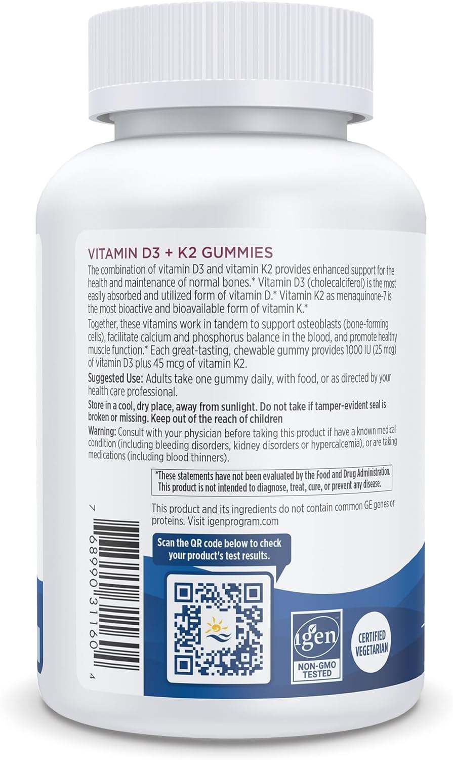 Witamina D3 + K2 Gummy (granat) 60 Żelości - Norald Naturals