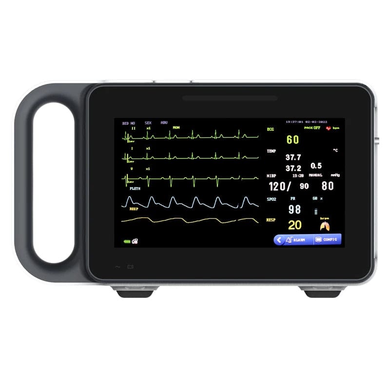 Monitoraggio del paziente ECG Touch Screen da 7 pollici portatile 6 parametri