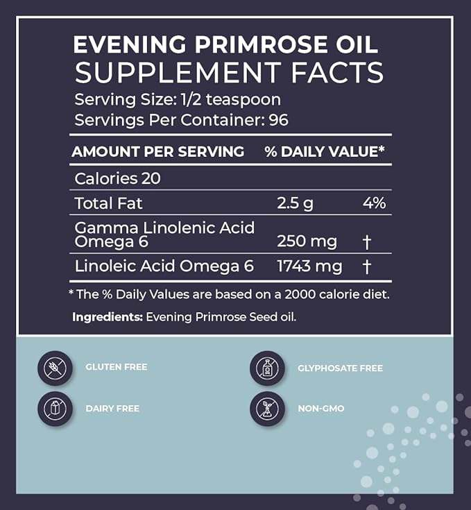 Serale Liquido dell'olio di primrose - 8oz - Bodybio