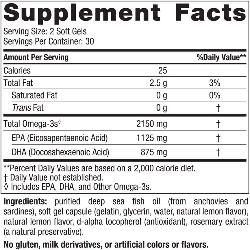 Ultimate Omega 2X (cytryna) - 60 miękkich żeli - Norald Naturals